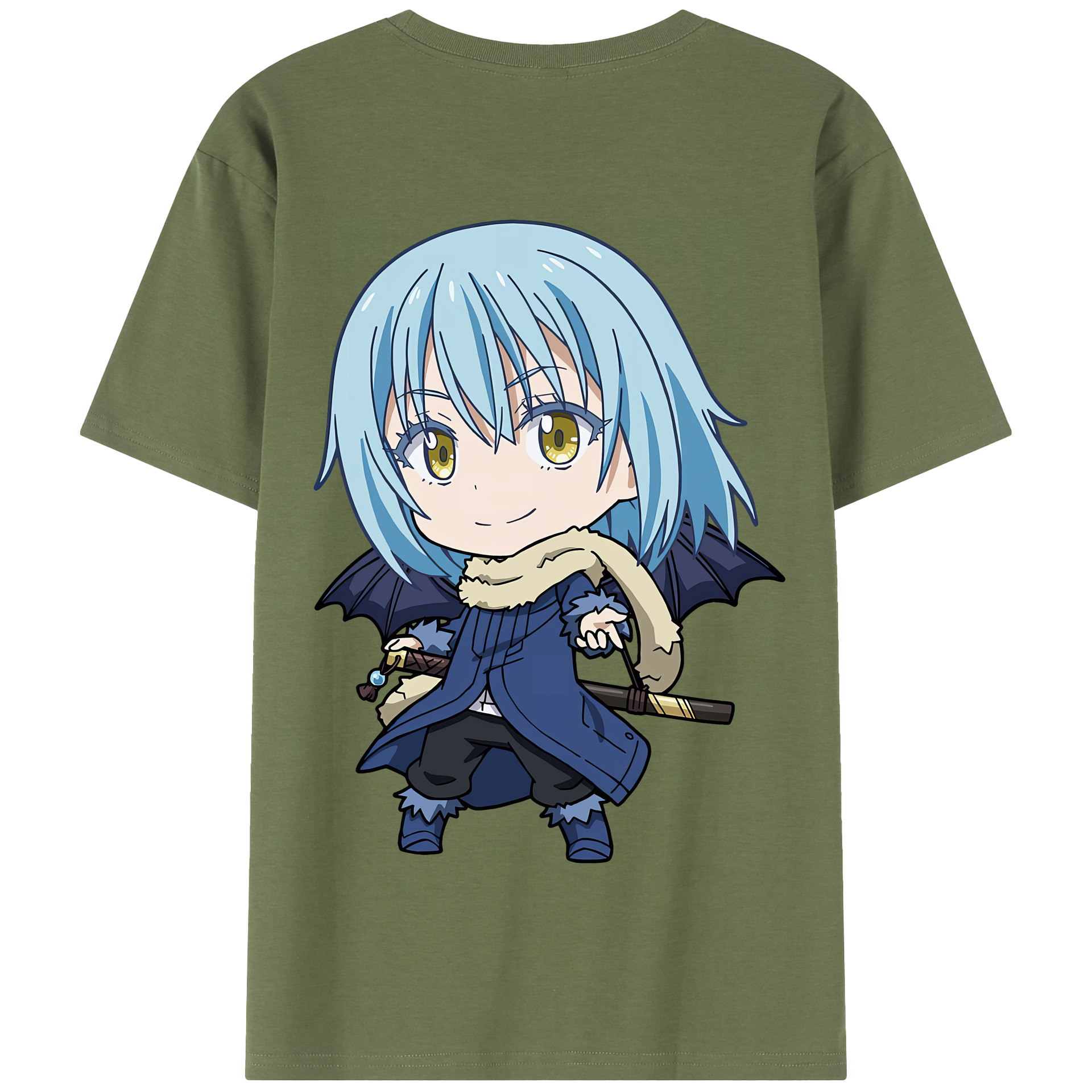 （画像用） 転スラ Regarding Reincarnated to Slime 綿100％半袖Tシャツ（背面プリント）